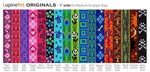 קולר לכלב — LupinePet Originals 1" Rain Song 12-20" Adjustable Collar for Medium and Larger 