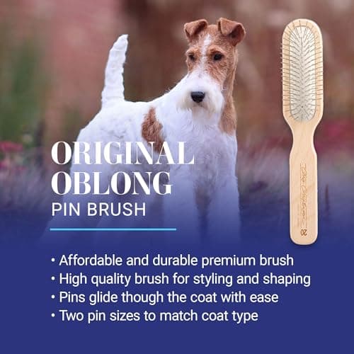 מברשת טיפוח לכלב — Chris Christensen 20 mm Oblong Pin Dog Brush, Original Series, Groom Like a Prof