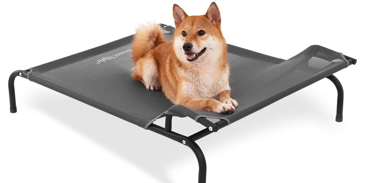 מיטה לכלב גדול — Sweetnight Elevated Dog Bed with Headrest for Large Dogs | Waterproof Raised Dog