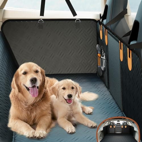 כיסוי רכב לכלב — Dog Car Seat Cover for Back Seat, Hard Bottom Car Seat Cover for Dogs, Waterproo