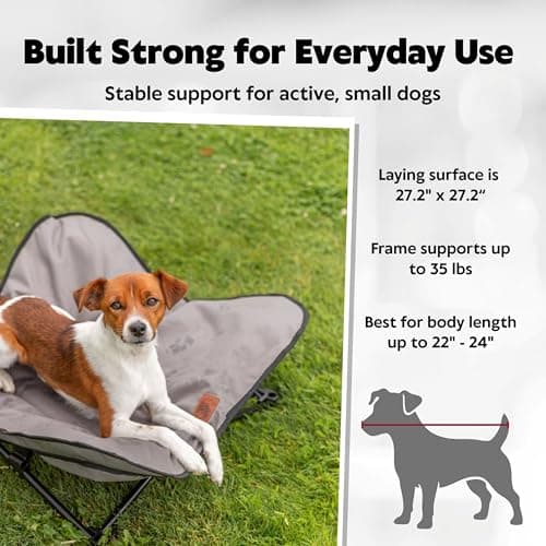 מיטה לכלב קטן — Trixie Camping Cot for Small Dogs up to 35 lb, Elevated Pet Travel Bed 27.2" x 2