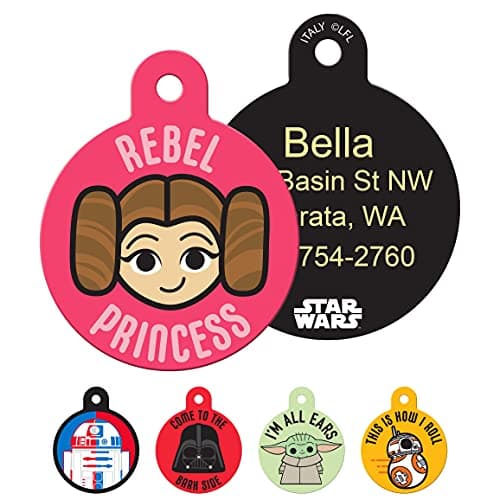 תג שם לכלב — GoTags Star Wars Rebel Princess Leia Dog Tags for Pets, Personalized Engraved Do