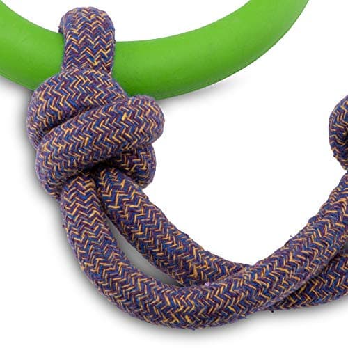 צעצוע חבל/כדור לכלב — Beco Pets Hoop on Rope - Natural Rubber Hoop and Cotton Rope Tug and Chew Toy fo