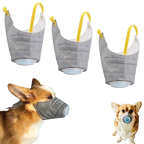 מחסום פה לכלב — 3 Pcs Adjustable Gas Mask for Dogs - Reusable, Breathable Air Filter and Respira