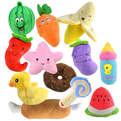צעצוע פלאש לכלב — 12 Squeaky Dog Toys for Small Dogs Plush Dog Squeaky Toys Cute Puppy Pet Dog Toy