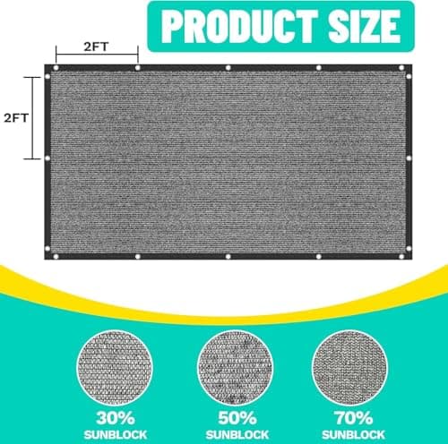 מלונה לכלב — Royal Shade50% Black Shade Cloth 16FT x 24FT Mesh Tarp with Grommets for Garden 
