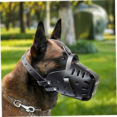מחסום פה לכלב — Dog Muzzle, Adjustable Leather Basket Soft Muzzles to Prevent Biting, Barking an