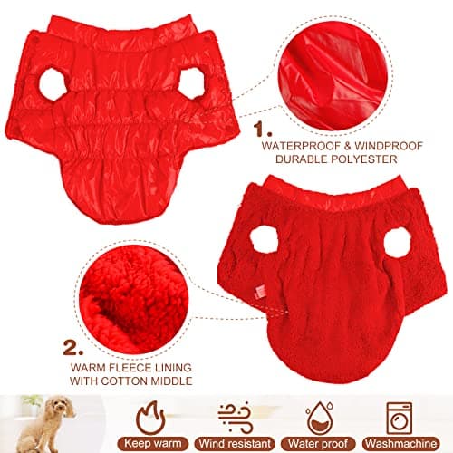 מעיל לכלב — YooGL Dog Winter Jacket Waterproof Dog Cold Weather Coats Warm Dog Snowsuit Flee