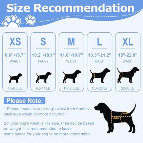 חיתול לכלב — Ambreview Dog Diapers Female, Disposable Diapers for Female Dog with Stretchy Wa