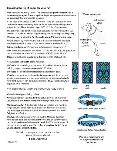 קולר לכלב — LupinePet Originals 1" Rain Song 12-20" Adjustable Collar for Medium and Larger 