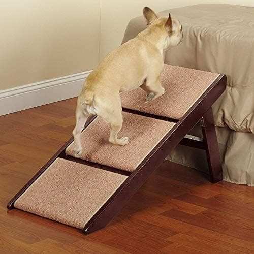 מדרגות לכלב — Pine Frame Dog RampSteps, 3 Step,Brown