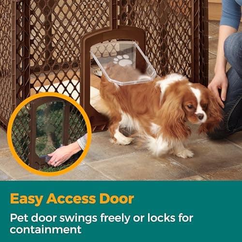 שער בטיחות לכלב — MyPet North States Petyard Passage: 4-Panel Folding Dog Playpen Indoor or Outdoo