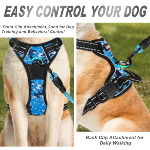 רתמה לכלב — BARKBAY No Pull Dog Harness Front Clip Heavy Duty Reflective Easy Control Handle