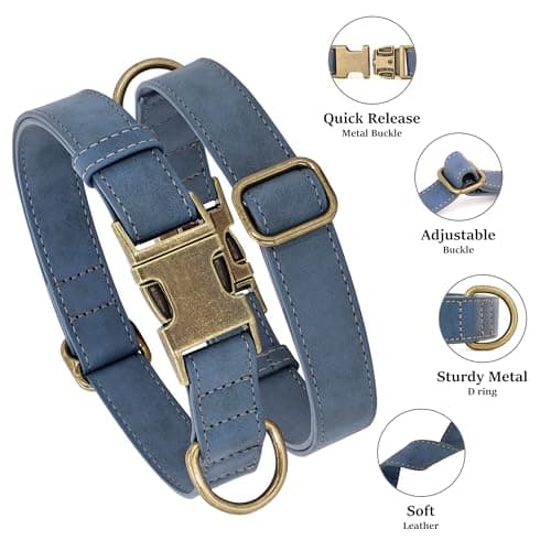 קולר לכלב — Didog Soft PU Leather Dog Collar, Stylish Quick Released Dog Collar for Large Do