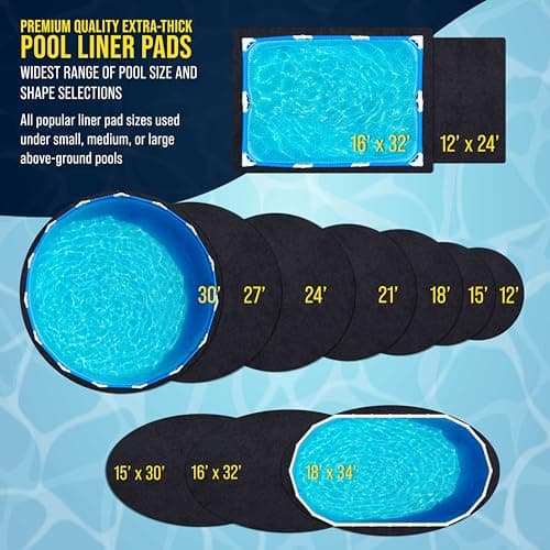 בריכה לכלב — U.S. Pool Supply Ground Shield 12-Foot Round Heavy Duty Pool Liner Pad for Above