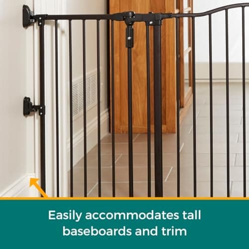 שער בטיחות לכלב — MyPet Extra-Wide Windsor Arch Pet Gate: 38.3"-72" Wide Dog Gate. Hardware Mount,