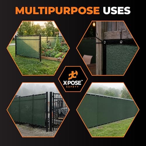 מלונה לכלב — Xpose Safety Privacy Fence Screen 6’ x 50’ – Heavy Duty Green Mesh with 90% Visi