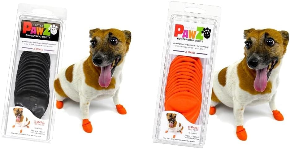 נעליים/מגפיים לכלב — PawZ Dog Boots X-Small | 24 Booties Orange and Black