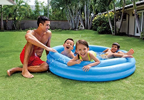 בריכה לכלב — INTEX 58426EP Crystal Blue Inflatable Kiddie Pool, 58in x 13in, for Ages 2+