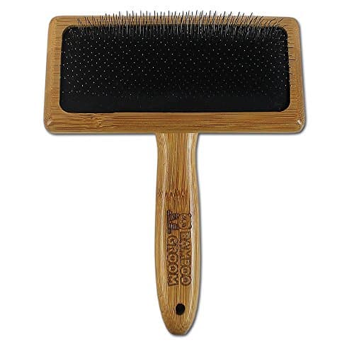 מברשת טיפוח לכלב — Alcott Bamboo Groom Slicker Brush with Stainless Steel Pins for Pets, Large, Bro
