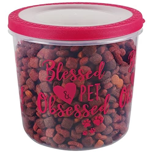 מיכל מזון לכלב — Coming CGT Blessed & Pet Obsessed All My Kids Have Paws Plastic Dog Cat Treat Fo