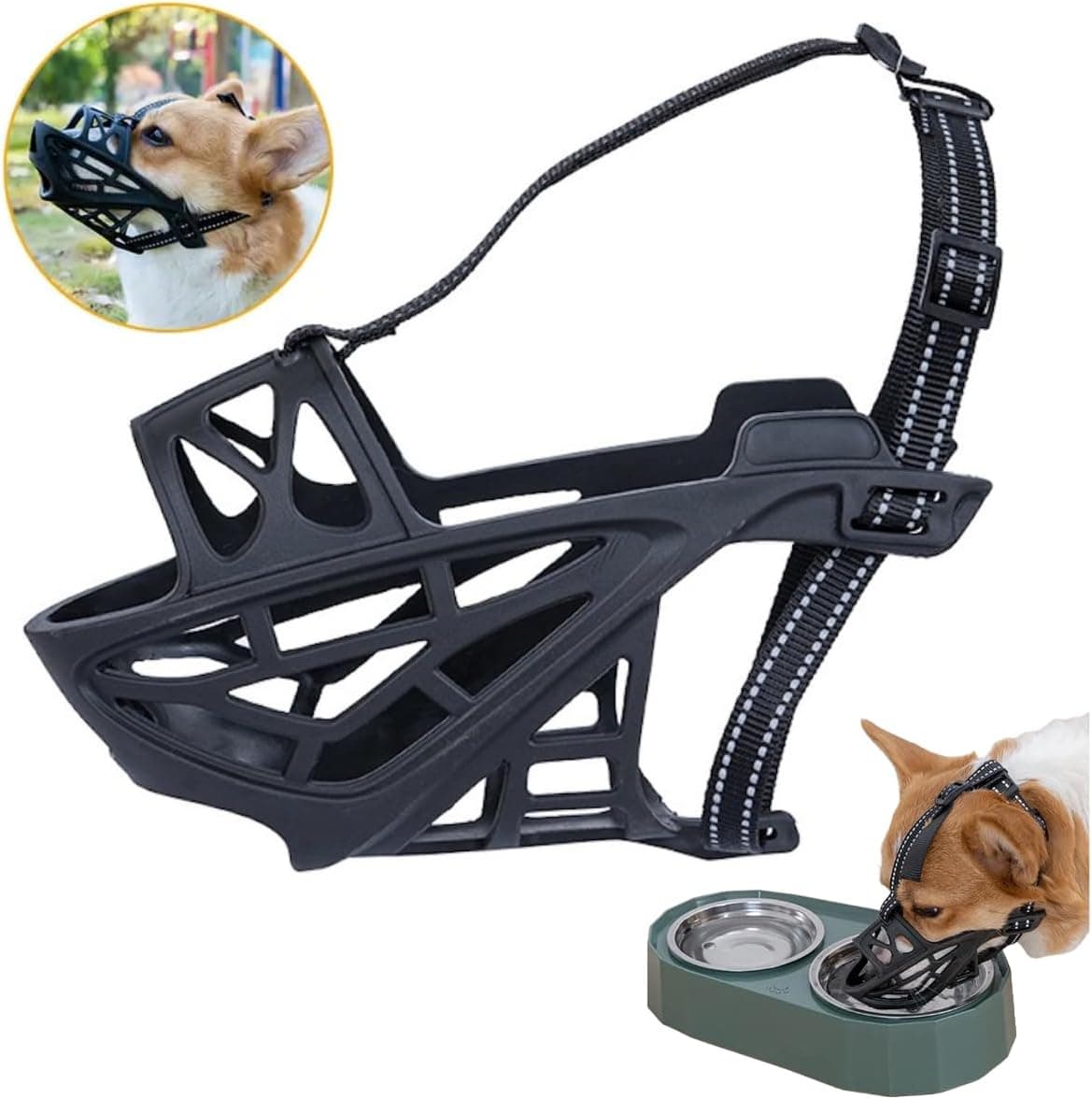 מחסום פה לכלב — DANFER Dog Muzzle, Soft Basket Muzzle for Small Medium Large Sized Dogs, Dog Mou