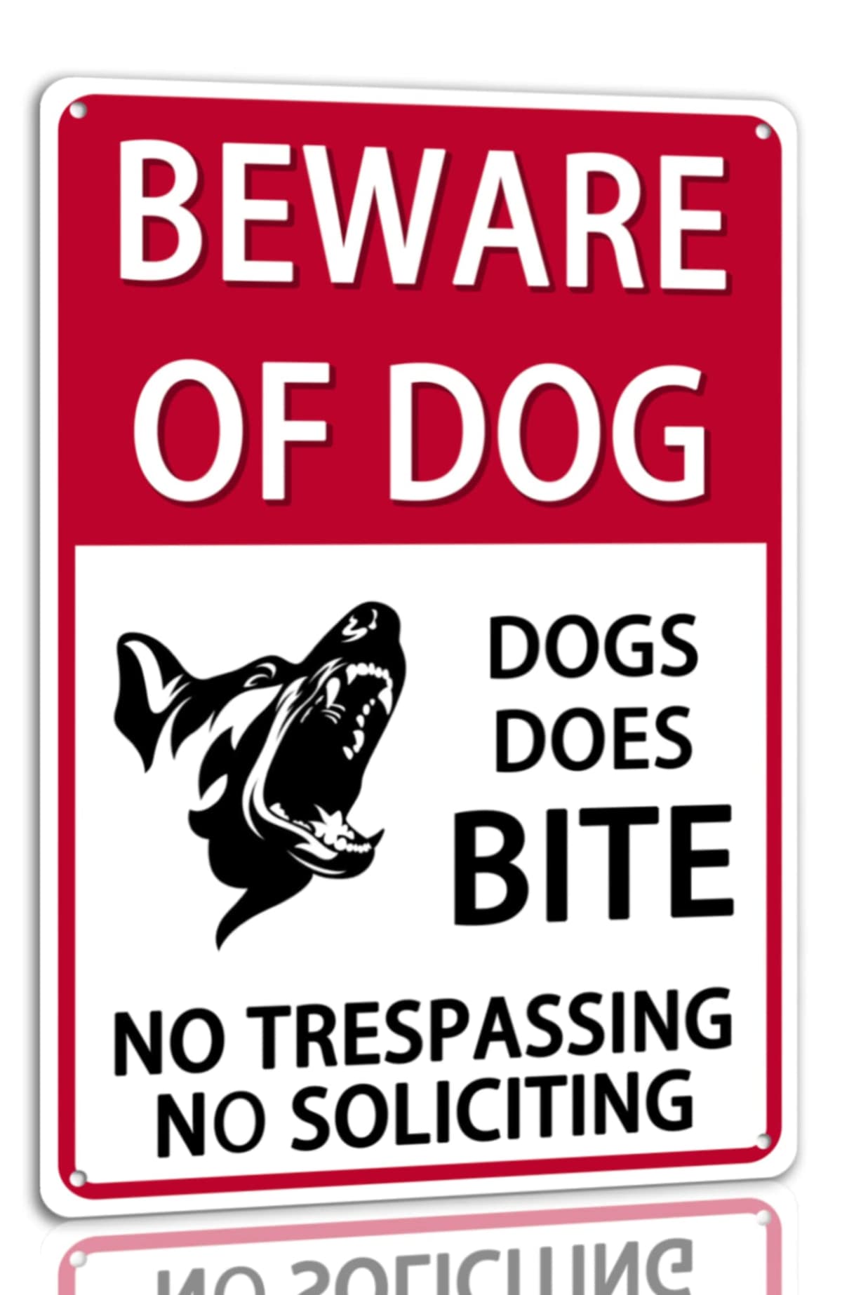 שער בטיחות לכלב — Beware Of Dog Metal Tin Sign No Trespassing No Soliciting Warning Signs For Fenc
