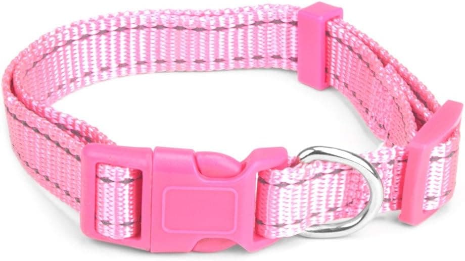 קולר לכלב — Weebo Pets Adjustable Nylon Dog Collar with Hi-Visibility Reflective Thread (Pin