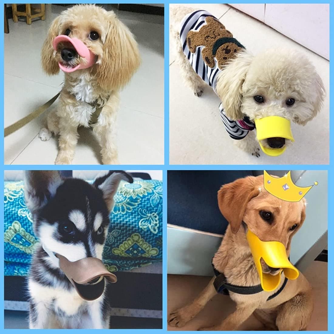 מחסום פה לכלב — PetPhindU Cute Dog Muzzle Dog Mouth Cover Duckbill Cover Dog Face Mask Anti-Biti