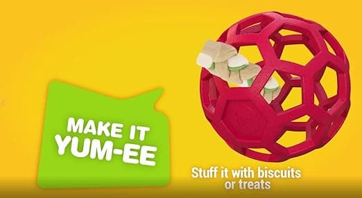 צעצוע חשיבה לכלב — JW Pet Hol-ee Roller Dog Toy Puzzle Ball, Natural Rubber, Small (3 Inch Diameter