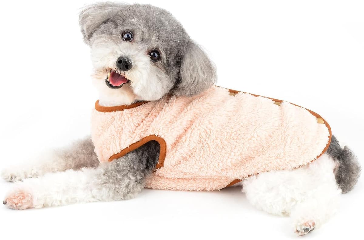 ביגוד לכלב — Ranphy Fleece Small Dog Sweater, Solid Pet Vest with Bear Pa