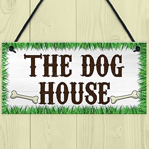 מלונה לכלב — XLD Store The Dog House Novelty Hanging Plaque Garden Shed Gate Sign Kennel Bed 