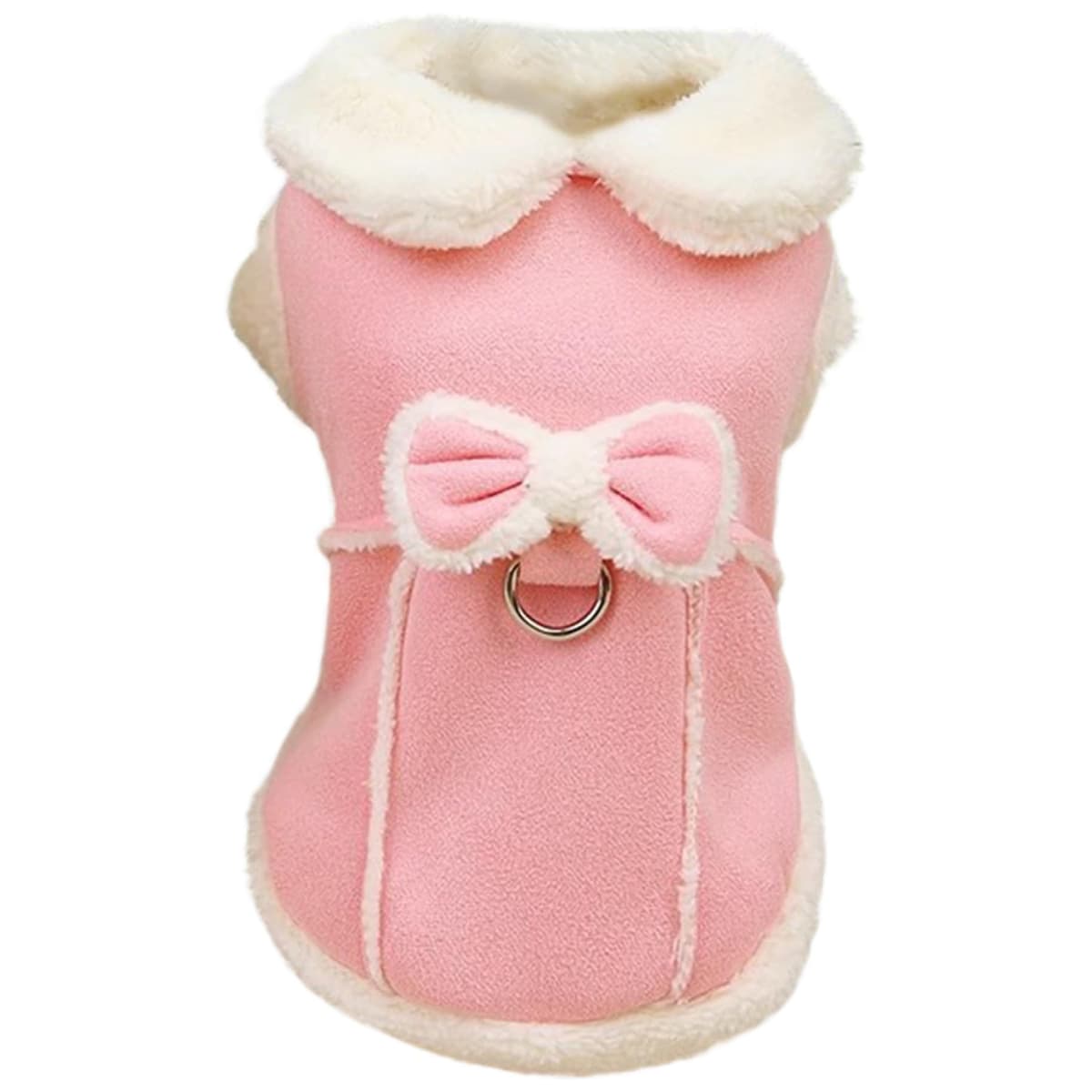 מעיל לכלב — Dog Winter Coat,Dog Jacket,Dog Fleece Vest with Bow and D-Ring Cute Dog Winter C