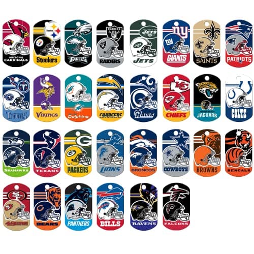 תג שם לכלב — GoTags Personalized NFL Dog Tags, Custom Engraved Pet ID Tag, Denver Broncos, Mi