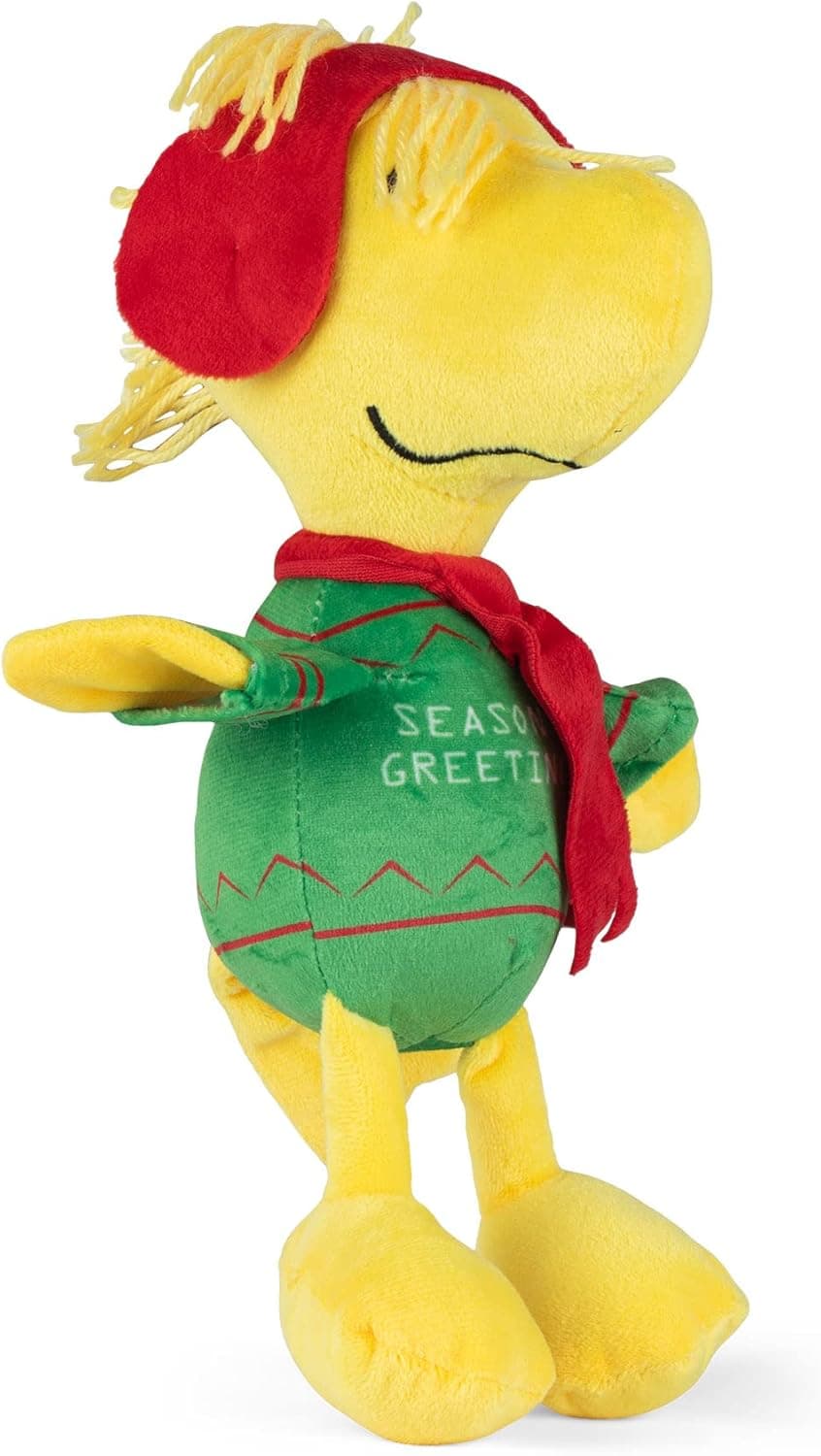 צעצוע לכלב — Holiday Seasons Greetings Woodstock Plush Dog Toy with Squeaker - Charlie Brown 