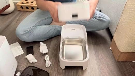 מצלמת מעקב לכלב — Automatic Cat Feeder with Camera - 7L/29 Cups Auto Dog Feeder with Large Food Tr