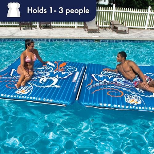 בריכה לכלב — WOW Sports World of Watersports Water Walkway 6 x 6 Feet Blue Inflatable Walkway