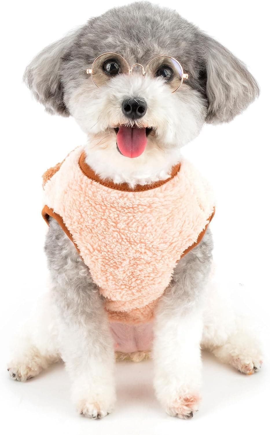 ביגוד לכלב — Ranphy Fleece Small Dog Sweater, Solid Pet Vest with Bear Pa