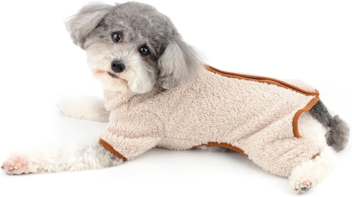 ביגוד לכלב — Ranphy Zip-up Pet Sherpa Fleece Pajamas Pjs for Small Dog Pu