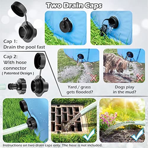 בריכה לכלב — Jasonwell Foldable Dog Pet Bath Pool and Kids Dog Splash Pad Sprinkler C