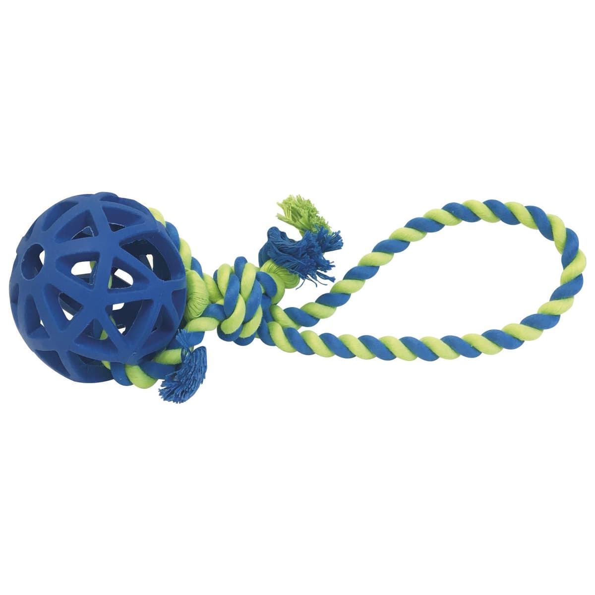 צעצוע חבל/כדור לכלב — GLORIA Dog Toy Rubber Ball With Rope To Launch - Varied Color - Size 9Cm X 30Cm 