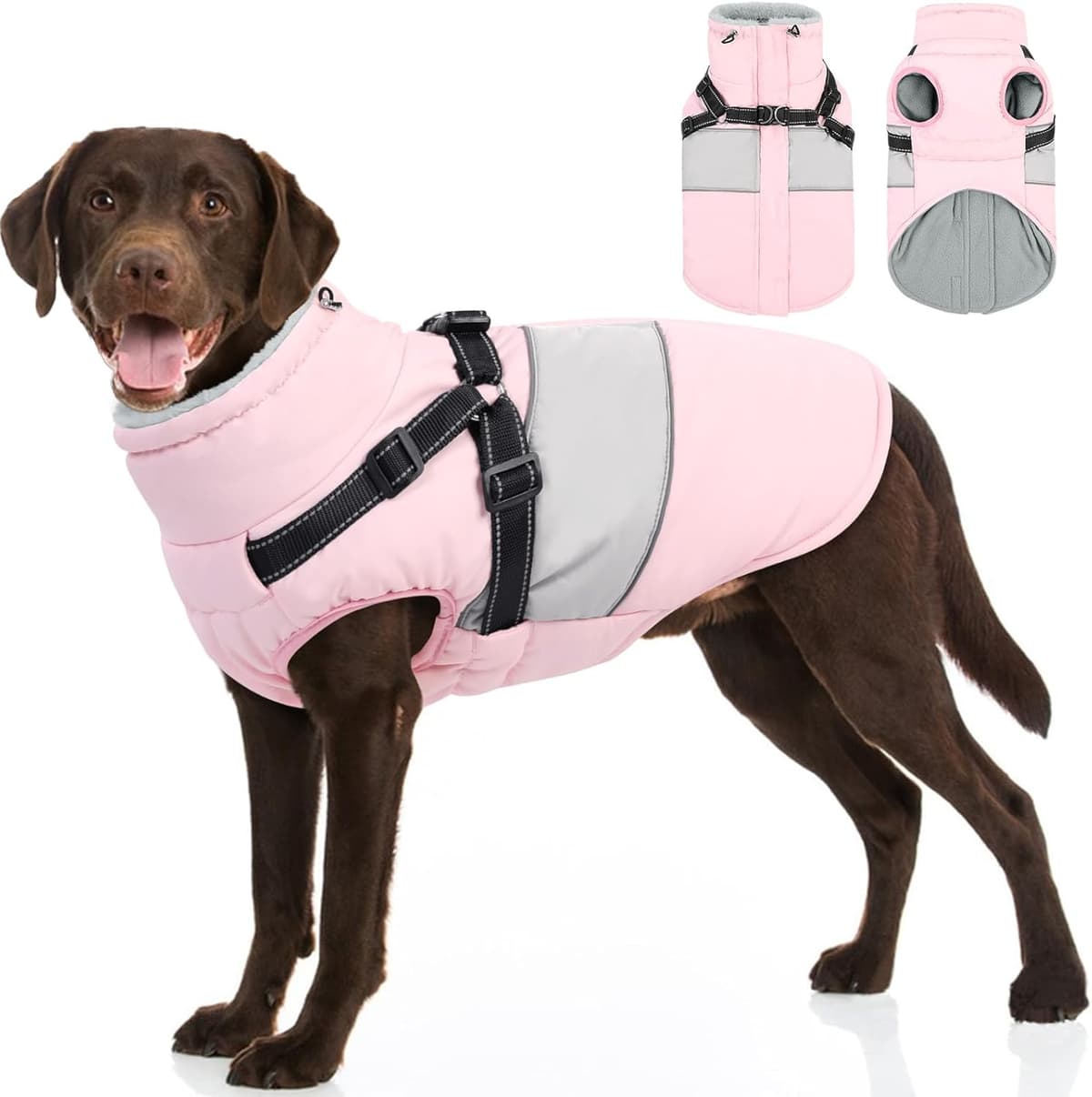 מעיל/ז'קט לכלב — SUNFURA Dog Coat, XXXL Dog Jacket Winter with Harness Built 