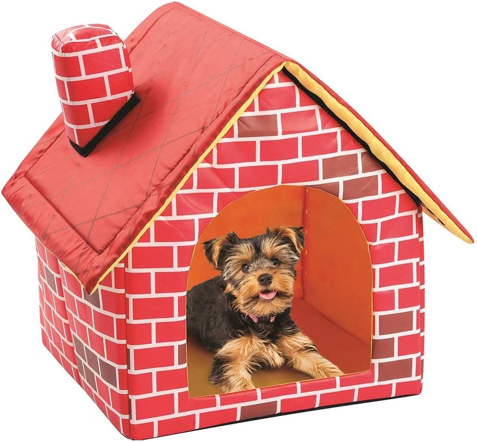 מלונה לכלב — Pet Dog House with Removable Cushion Foldable for Cave Cozy 