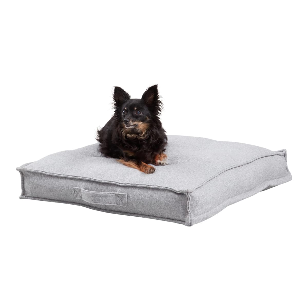 מיטה לכלב קטן — Happy Hounds Milo Square Tufted Pillow Dog Bed, Cement, Small (24" x 24"), 24.0"