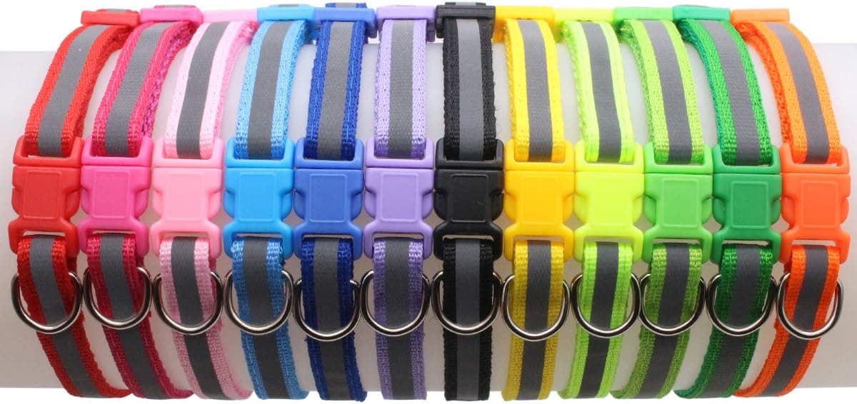 קולר לכלב — YOY 12 pcs/Set Soft Nylon Puppy Whelping ID Collars - Adjustable Reusable Washab