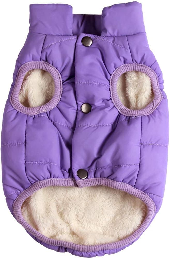 מעיל/ז'קט לכלב — 2 Layers Fleece Lined Warm Dog Jacket for Puppy Winter Cold 