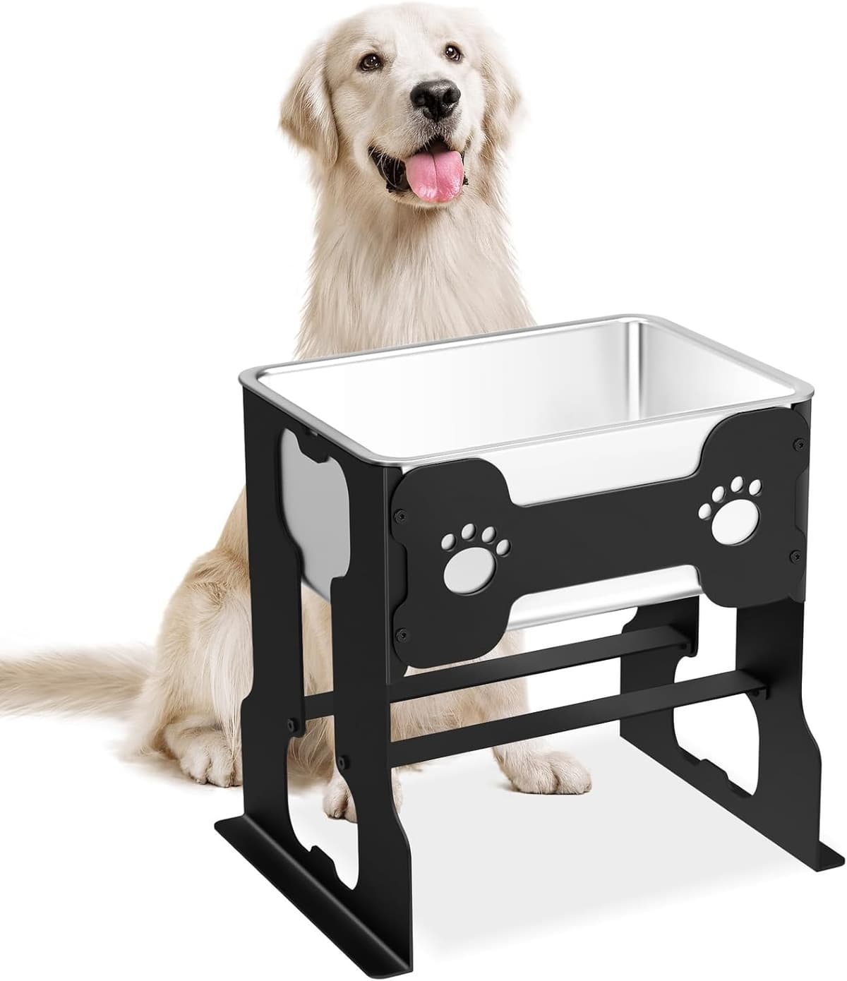 קערת האכלה לכלב — 2.4 Gallon Elevated Large Dog Water Bowl with Full Metal Stand, 14.2" Raised