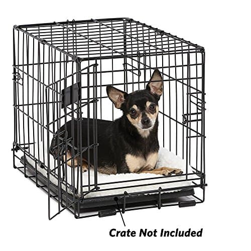 מיטה לכלב קטן — MidWest Homes for Pets QuietTime XXS Dog Bed – White Fleece Bolster, Ultra-Soft 