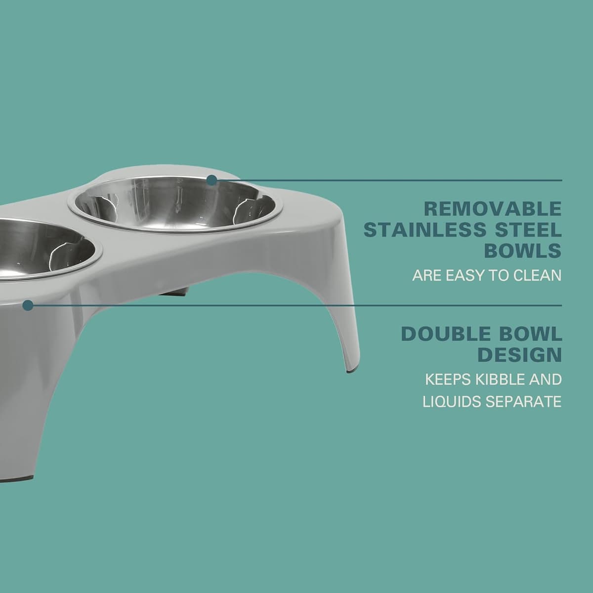 קערת האכלה לכלב — Gibson Home Bow Wow Meow 3-Piece Elevated Dog Bowl Set – Bone-Shaped Raised Feed