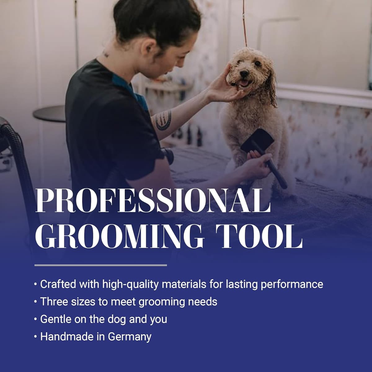 מברשת טיפוח לכלב — Chris Christensen Baby K Dog Slicker Brush, Groom Like a Professional, Fluff Det